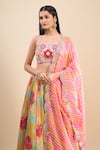 Buy_Samyukta Singhania_Multi Color Georgette, Organza Embroidery, Mirrors, Floral Pattern Lehenga Set 
