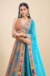 Shop Samyukta Singhania Blue Silk, Organza Mirrors, Pearls, Sequins, Zari, Embroidery Work Lehenga Set Online at Aza Fashions Shop_Samyukta Singhania_Blue Silk, Organza Mirrors, Pearls, Sequins, Zari, Embroidery Work Lehenga Set _Online_at_Aza_Fashions