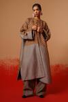 Buy_Stoique_Gray Silk Petal Mysore Pant _at_Aza_Fashions