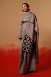 Shop_Stoique_Gray Silk Mist Mysore Skirt _at_Aza_Fashions