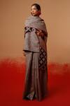 Buy_Stoique_Gray Silk Mist Mysore Skirt _Online_at_Aza_Fashions