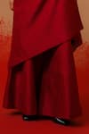 Stoique_Red Silk Flow Pant _Online_at_Aza_Fashions