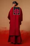 Shop_Stoique_Red Silk Flow Pant _at_Aza_Fashions