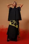 Stoique_Black Cotton Ember Floral Pattern Skirt _Online_at_Aza_Fashions