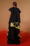 Shop_Stoique_Black Cotton Ember Floral Pattern Skirt _at_Aza_Fashions