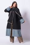 Buy_Stoique_Black Silk Round Neck Stone Mysore Overlay Jacket _at_Aza_Fashions