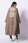 Shop_Stoique_Gray Silk Open Neck Mysore Overlay Jacket _at_Aza_Fashions