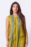 Shop_Stoique_Lime Silk Round Neck Leaf Mysore Dress _Online_at_Aza_Fashions