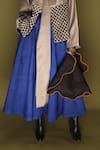 Stoique_Blue Silk Embroidery Loom Skirt _Online_at_Aza_Fashions