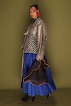 Buy_Stoique_Blue Silk Embroidery Loom Skirt _Online_at_Aza_Fashions