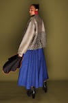 Shop_Stoique_Blue Silk Embroidery Loom Skirt _at_Aza_Fashions