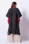 Shop_Stoique_Black Silk Bows Round Neck Brim Upada Top _at_Aza_Fashions