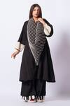 Stoique_Black Embroidery Dune Abstract Pattern Scarf _Online_at_Aza_Fashions