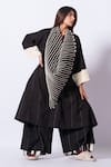 Shop_Stoique_Black Embroidery Dune Abstract Pattern Scarf _at_Aza_Fashions