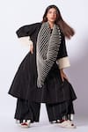Buy_Stoique_Black Embroidery Dune Abstract Pattern Scarf _Online_at_Aza_Fashions