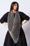 Buy_Stoique_Black Embroidery Dune Abstract Pattern Scarf 