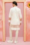 Shop_Vaani Beswal_Ivory Cotton Embroidery Leander Panelled Block Print Kurta _at_Aza_Fashions