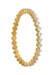 Shop Sica Jewellery Gold Plated Stones 925 Silver 50 Pointer Akshara Bangle- Set Of 2 at Aza Fashions Shop_Sica Jewellery_Gold Plated Stones 925 Silver 50 Pointer Akshara Bangle- Set Of 2 _at_Aza_Fashions