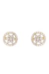 Shop_Sica Jewellery_Gold Plated Crystals 925 Silver Chakra Stud Earrings _at_Aza_Fashions