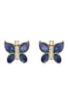 Shop_Sica Jewellery_Blue Crystals 925 Silver Veni Butterfly Stud Earrings _at_Aza_Fashions