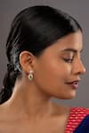Buy_Sica Jewellery_Green Crystals, Stones 925 Silver Vireya Embellished Earrings _at_Aza_Fashions