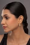 Buy_Sica Jewellery_White Pearls, Stones 925 Silver Rasika Jhumkas _at_Aza_Fashions