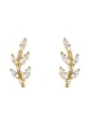 Shop_Sica Jewellery_White Stones 925 Silver Mini Leaf Earcuff _at_Aza_Fashions