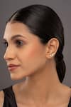 Buy_Sica Jewellery_White Stones 925 Silver Mini Leaf Earcuff _at_Aza_Fashions