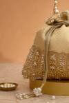 Buy_Amyra_Cream Cut Work, Pearls, Tassels, Embroidery Geet Brocade Embellished Potli - _Online_at_Aza_Fashions