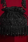 Shop_Amyra_Black Beads, Tassels, Embroidery, Fringe Tilora Mini Potli - 