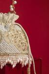 Shop_Amyra_Beige Pearls, Embroidery, Tassels, Beads Sehra Mini Potli - _Online