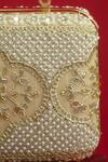 Buy_Amyra_Beige Pearls, Sequins, Embroidery Sehra Clutch - 