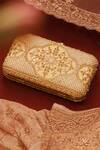 Amyra_Beige Pearls, Sequins, Embroidery Sehra Clutch - _Online