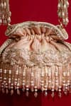 Amyra_Pink Beads, Cut Work, Embroidery, Pearls, Vivaah Embellished Mini Potli - _Online
