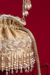 Buy_Amyra_Beige Beads, Embroidery, Pearls, Tassels, Vivaah Embellished Mini Potli - 