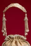 Shop_Amyra_Beige Beads, Embroidery, Pearls, Tassels, Vivaah Embellished Mini Potli - 