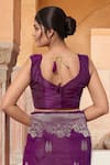 Shop_Naintara Bajaj_Purple Zari Sweetheart Neck Flower Woven Saree With Sleeveless Blouse _Online_at_Aza_Fashions