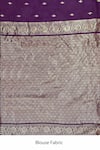 Shop_Naintara Bajaj_Purple Brocade, Silk Zari Boat Neck Floret Woven Saree With Sleeveless Blouse 