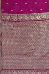Naintara Bajaj_Purple Brocade, Silk Zari Boat Neck Flora Woven Saree With Sleeveless Blouse _Online_at_Aza_Fashions