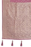 Buy Naintara Bajaj Pink Brocade, Silk Zari Sweetheart Neck, Square Bloom Woven Saree With Blouse Buy_Naintara Bajaj_Pink Brocade, Silk Zari Sweetheart Neck, Square Bloom Woven Saree With Blouse