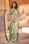 Buy Naintara Bajaj Green Silk, Brocade Zari Square Neck Blossom Woven Saree With Blouse Online at Aza Fashions Buy_Naintara Bajaj_Green Silk, Brocade Zari Square Neck Blossom Woven Saree With Blouse _Online_at_Aza_Fashions