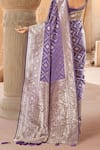 Naintara Bajaj Purple Brocade, Silk Zari, Embroidery Square Blossom Pattern Saree With Blouse Online at Aza Fashions Naintara Bajaj_Purple Brocade, Silk Zari, Embroidery Square Blossom Pattern Saree With Blouse _Online_at_Aza_Fashions