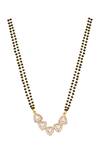 Shop_Sica Jewellery_White 925 Silver Tribhuja Double Line Mangalsutra _at_Aza_Fashions