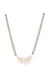 Shop_Sica Jewellery_White 925 Silver Viren Double Line Mangalsutra _at_Aza_Fashions