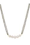 Shop_Sica Jewellery_White 925 Silver Halo Solitaire Mangalsutra _at_Aza_Fashions