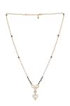 Shop_Sica Jewellery_White 925 Silver 3 Tier Heart Mangalsutra _at_Aza_Fashions