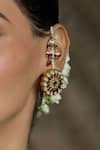 Shop_Joules By Radhika_Gold Plated Pearls, Stones, Beads Antique Kundan Earrings _at_Aza_Fashions