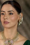 Buy_Joules By Radhika_Gold Plated Pearls, Stones, Beads Antique Kundan Earrings _at_Aza_Fashions