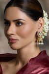Buy_Joules By Radhika_Gold Plated Pearls, Stones Kundan Embellished Jhumkas _at_Aza_Fashions