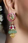 Joules By Radhika_Multi Color Gemstones, Ethnic Kundan Meenakari Earrings _Online_at_Aza_Fashions